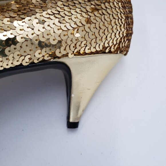 Gold Sequin Heel Pumps Special Occasions Shoes by Saugus Shoes - Picture 7 of 11